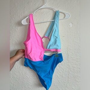 Multi colored bathing suit